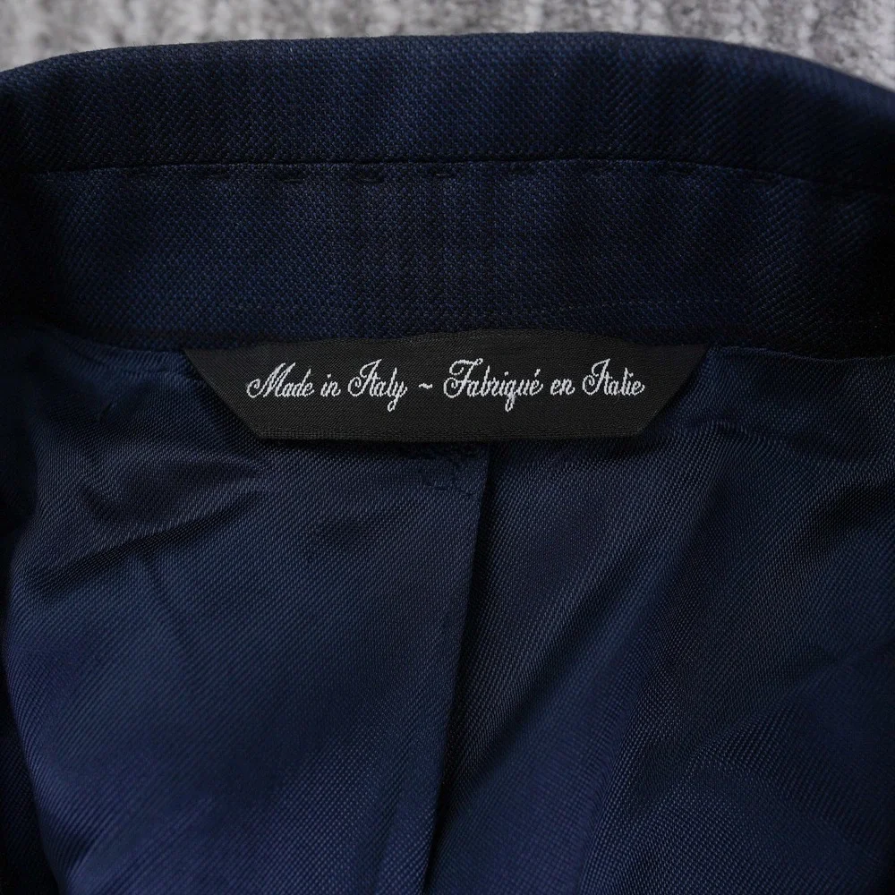 Saks Fifth Avenue Mens Navy Blue Zegna Wool Blazer Sport Coat Made in Italy 40R - Picture 8 of 11